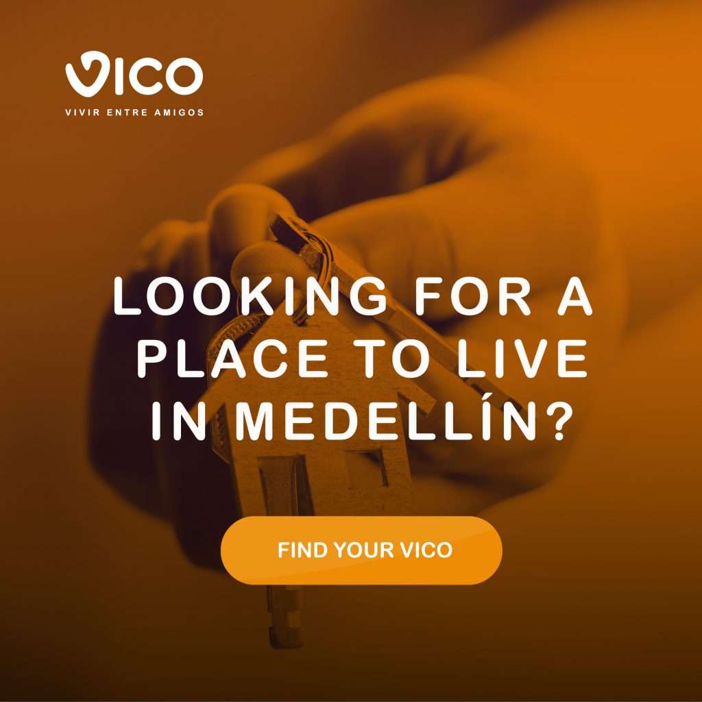 publicity to find a room to rent in the best neighborhoods of Medellín with VICO