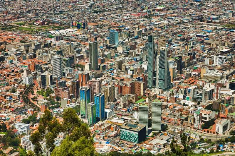 vista aerial de Bogota Colombia de dia