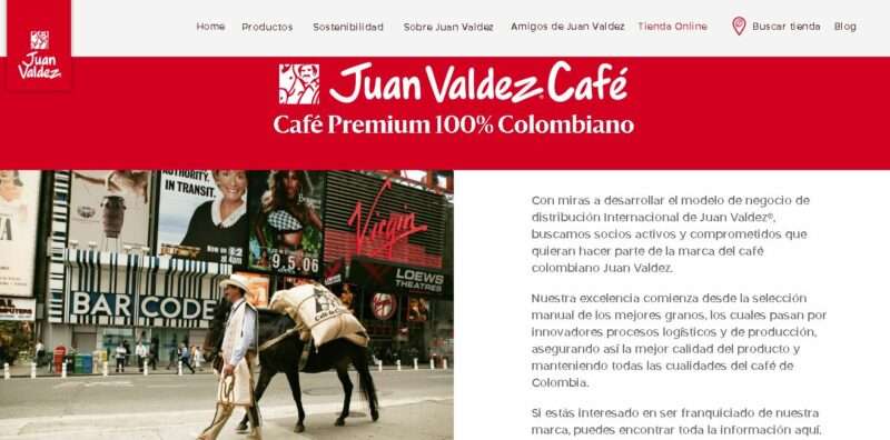 Juan Valdéz - franquicias en Colombia