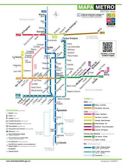Mapa Metro en Medellín