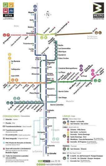 Mapa Metroplus Medellin lineas